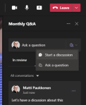 Using the Q&A App on Microsoft Teams meetings – Enabling the Future of ...